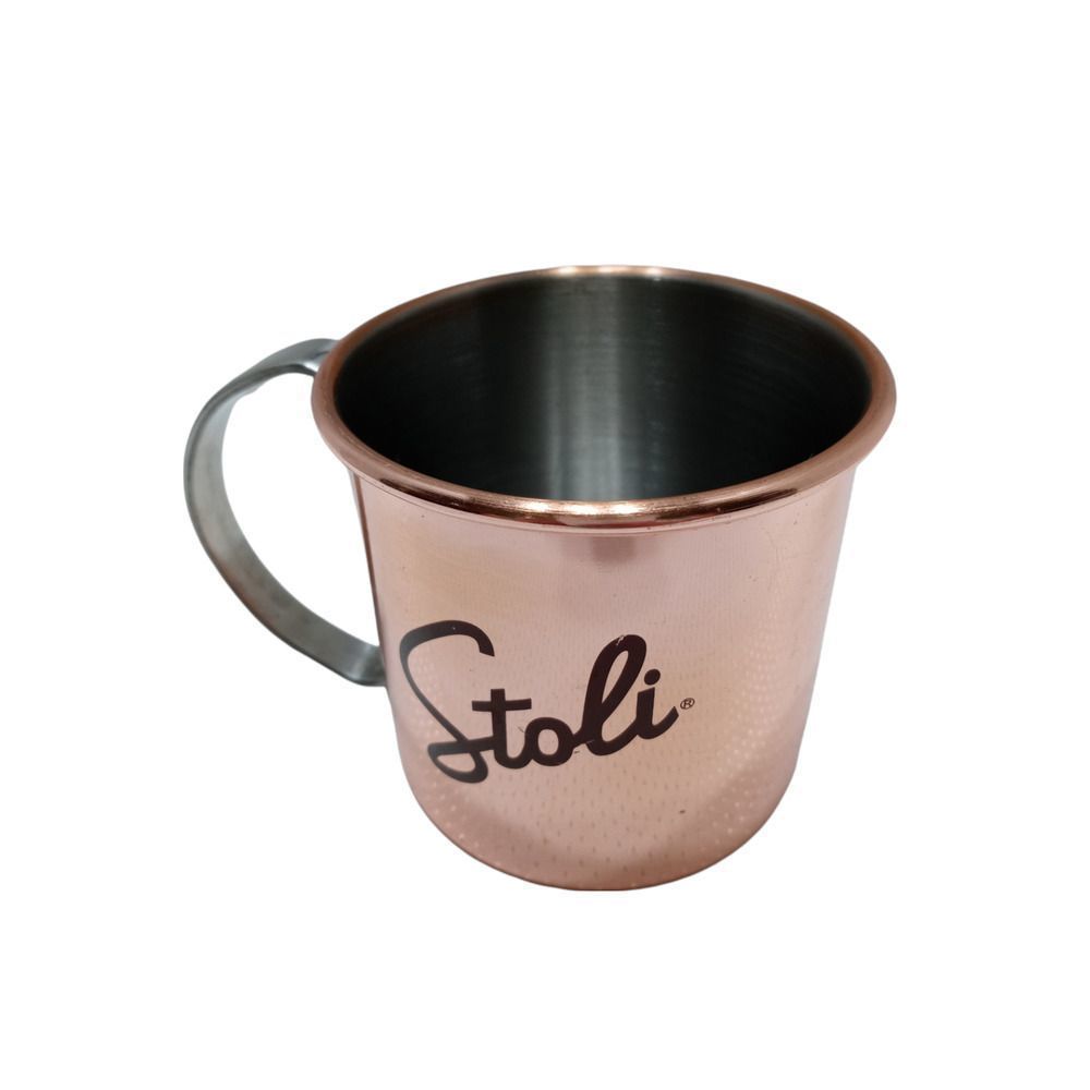 Stoli Moscow mule copper mug silver D handle cup
